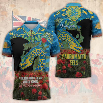 PAR x NRL Rugby ANZAC Day Zipper Polo Shirt Last Post Poppy We Will Remember Them LT14 DatND DVT
