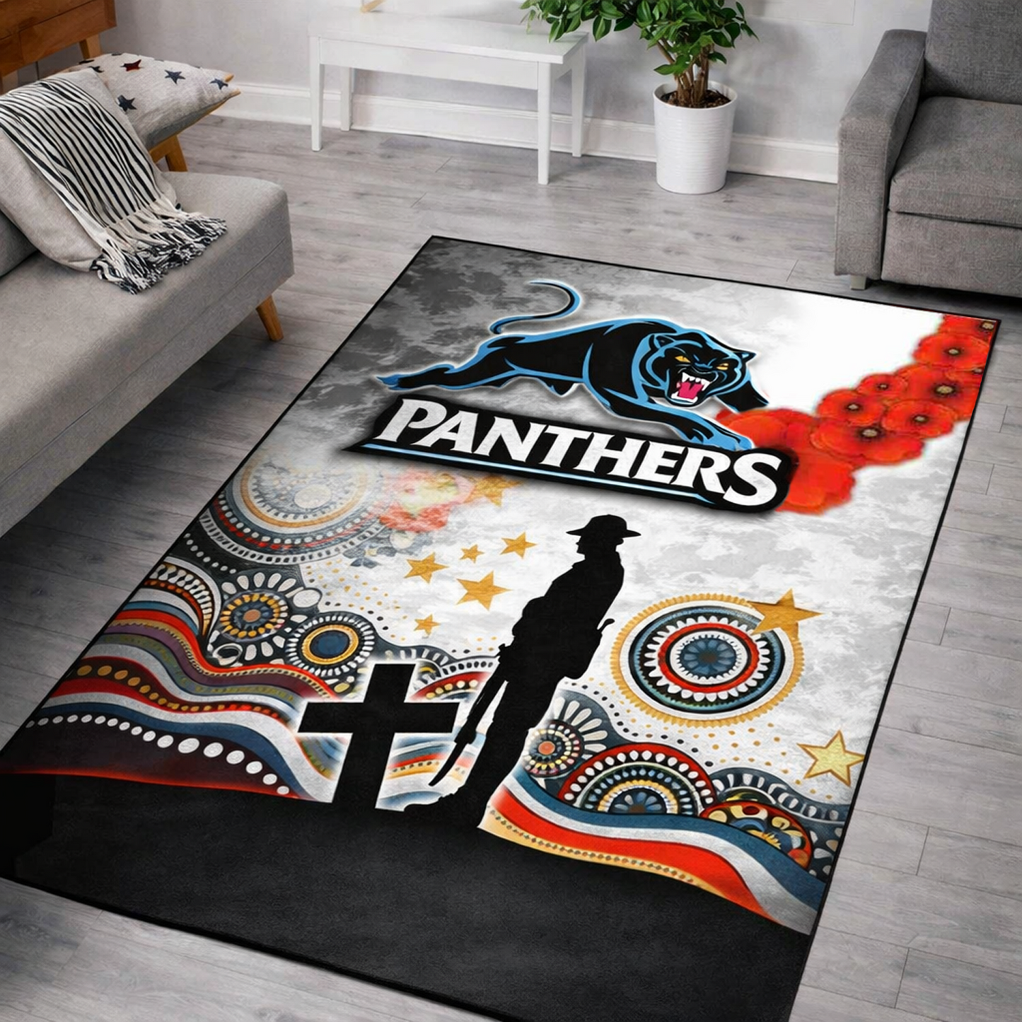PEN x NRL Anzac Day Living Room And Bedroom Rug Limited Edition DatND DVT