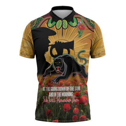 PEN x NRL Rugby ANZAC Day Zipper Polo Shirt Last Post Poppy We Will Remember Them LT14 DatND DVT