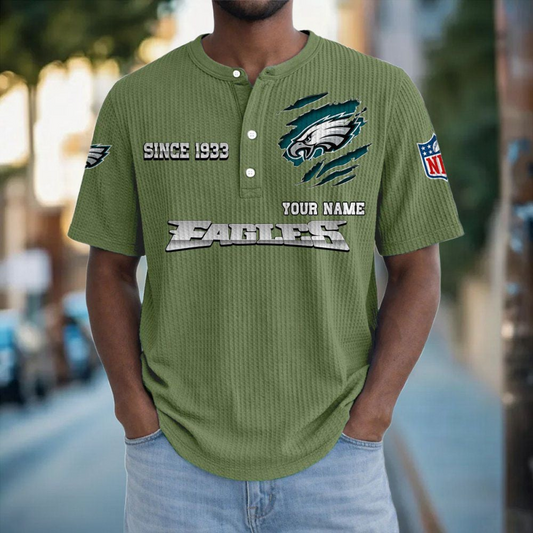 PHI x NFL Crew Neck Button Henley Tshirt 0405 DatND DVT