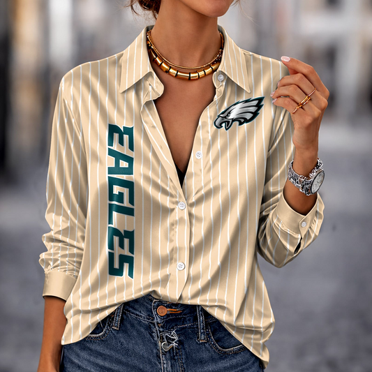 PHI x NFL Premium Stripe Shirt DATND TANTD 010426 Beige