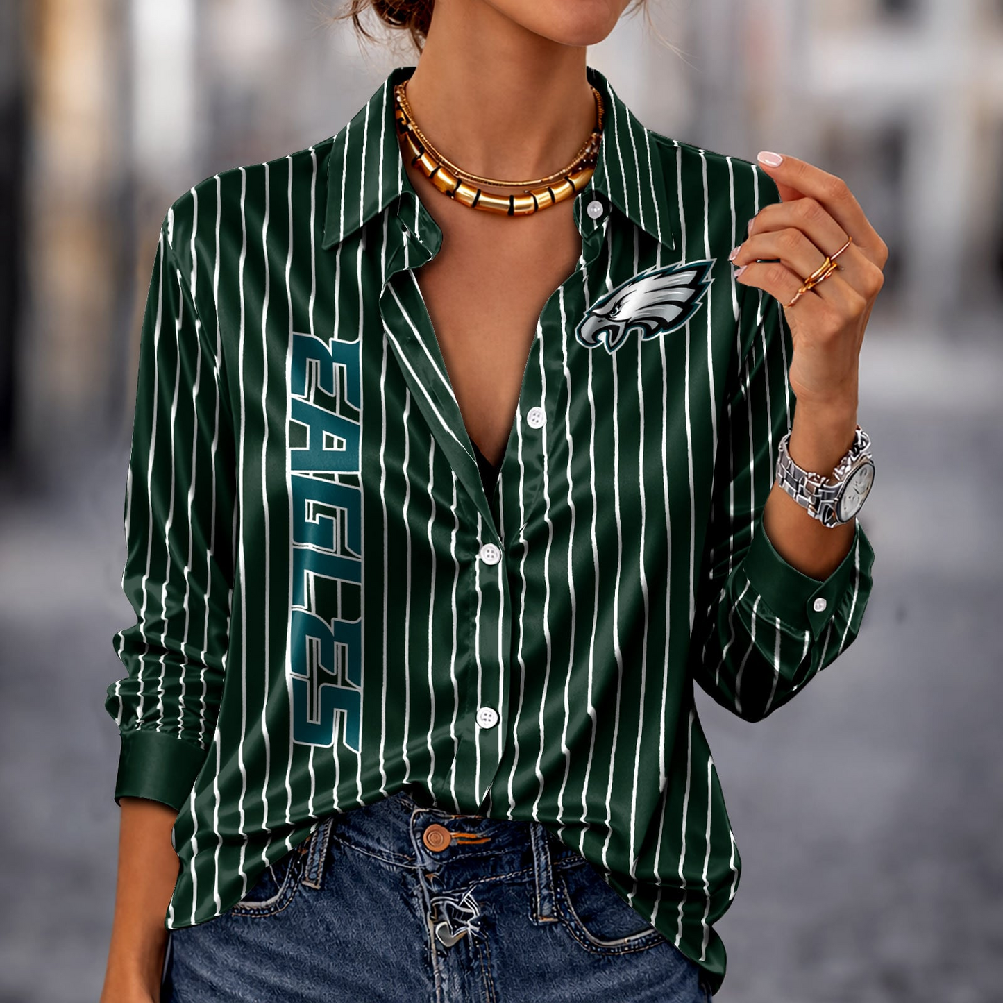 PHI x NFL Premium Stripe Shirt DATND TANTD 010426 Green