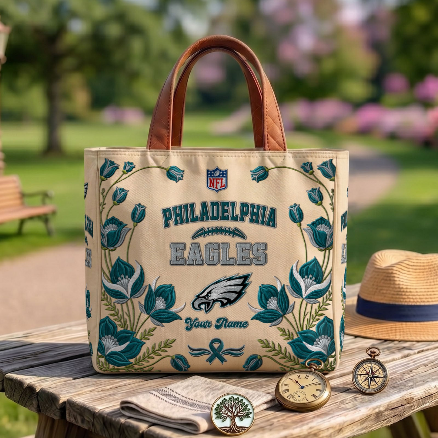 PHI x NFL Printed Canvas Tote Bag 1604 DatND DVT