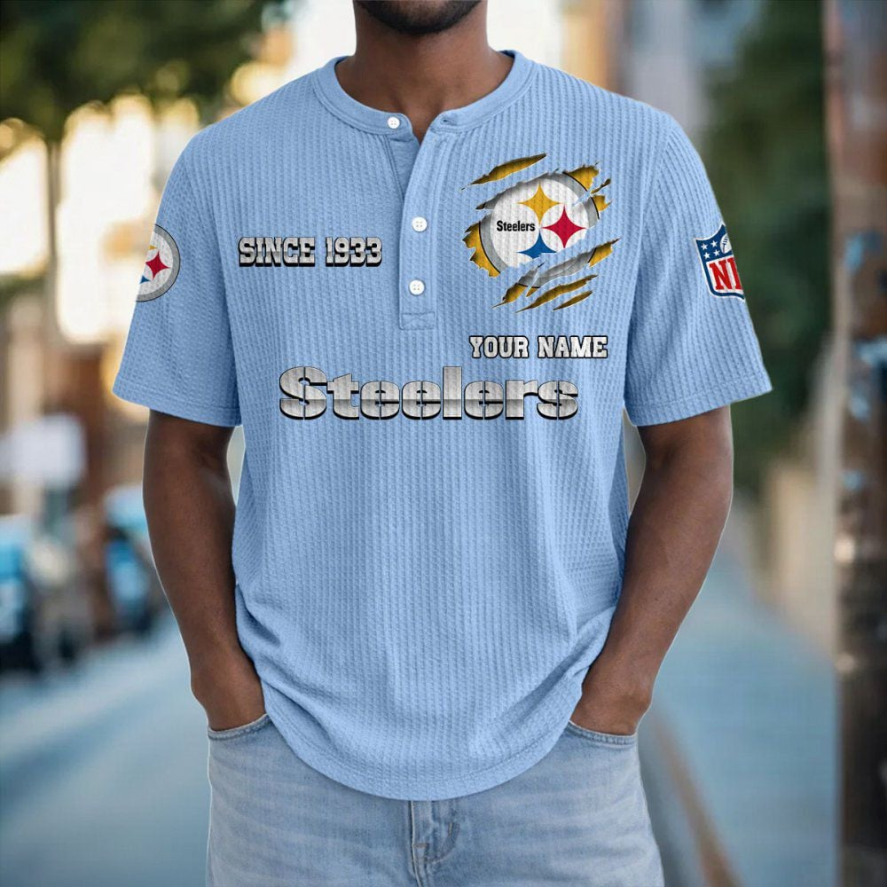 PIT x NFL Crew Neck Button Henley Tshirt 0405 DatND DVT