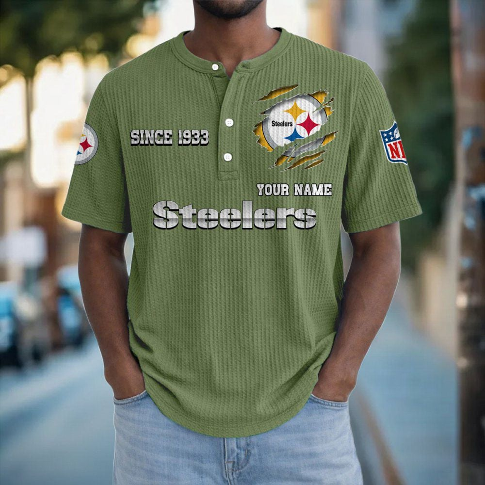 PIT x NFL Crew Neck Button Henley Tshirt 0405 DatND DVT