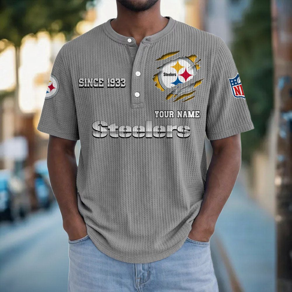 PIT x NFL Crew Neck Button Henley Tshirt 0405 DatND DVT