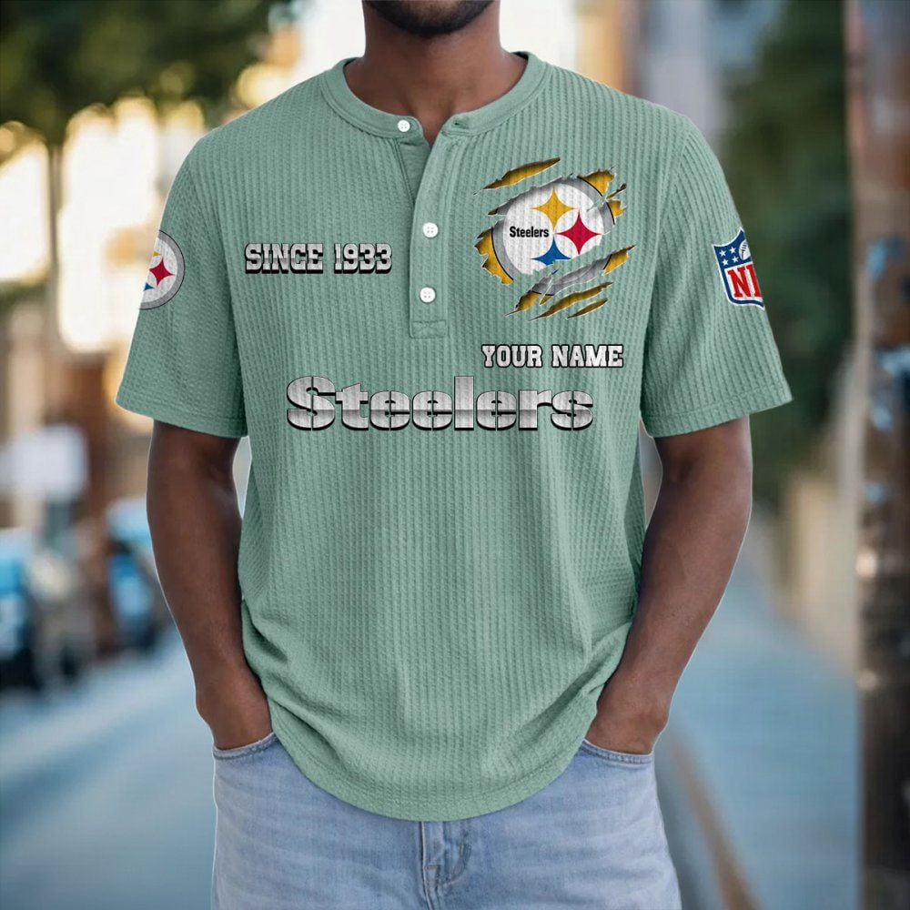 PIT x NFL Crew Neck Button Henley Tshirt 0405 DatND DVT