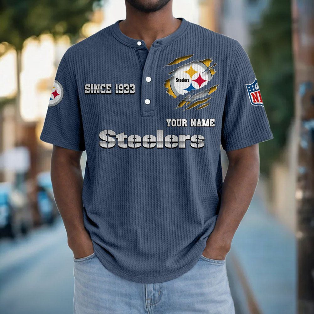 PIT x NFL Crew Neck Button Henley Tshirt 0405 DatND DVT