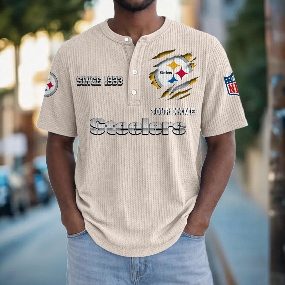 PIT x NFL Crew Neck Button Henley Tshirt 0405 DatND DVT