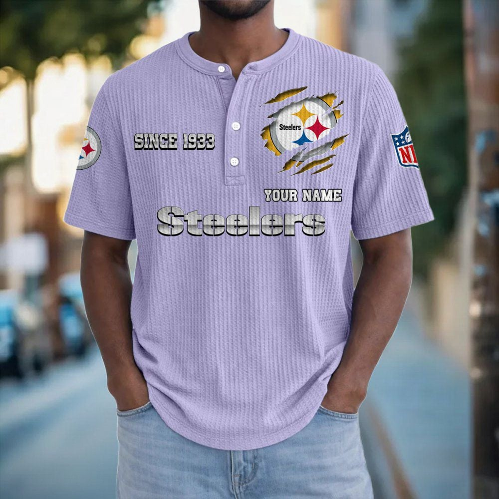 PIT x NFL Crew Neck Button Henley Tshirt 0405 DatND DVT
