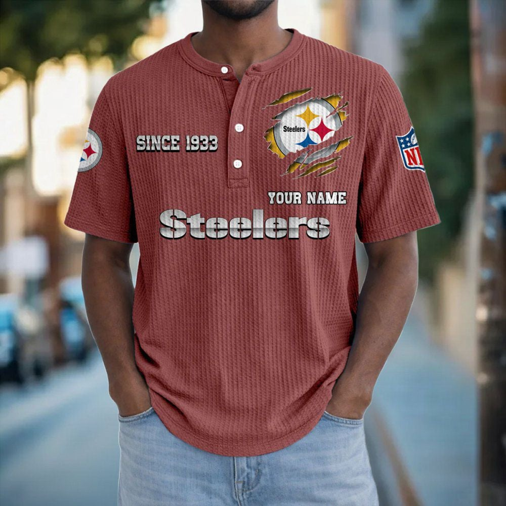 PIT x NFL Crew Neck Button Henley Tshirt 0405 DatND DVT