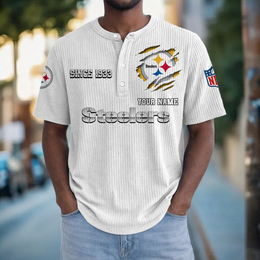 PIT x NFL Crew Neck Button Henley Tshirt 0405 DatND DVT