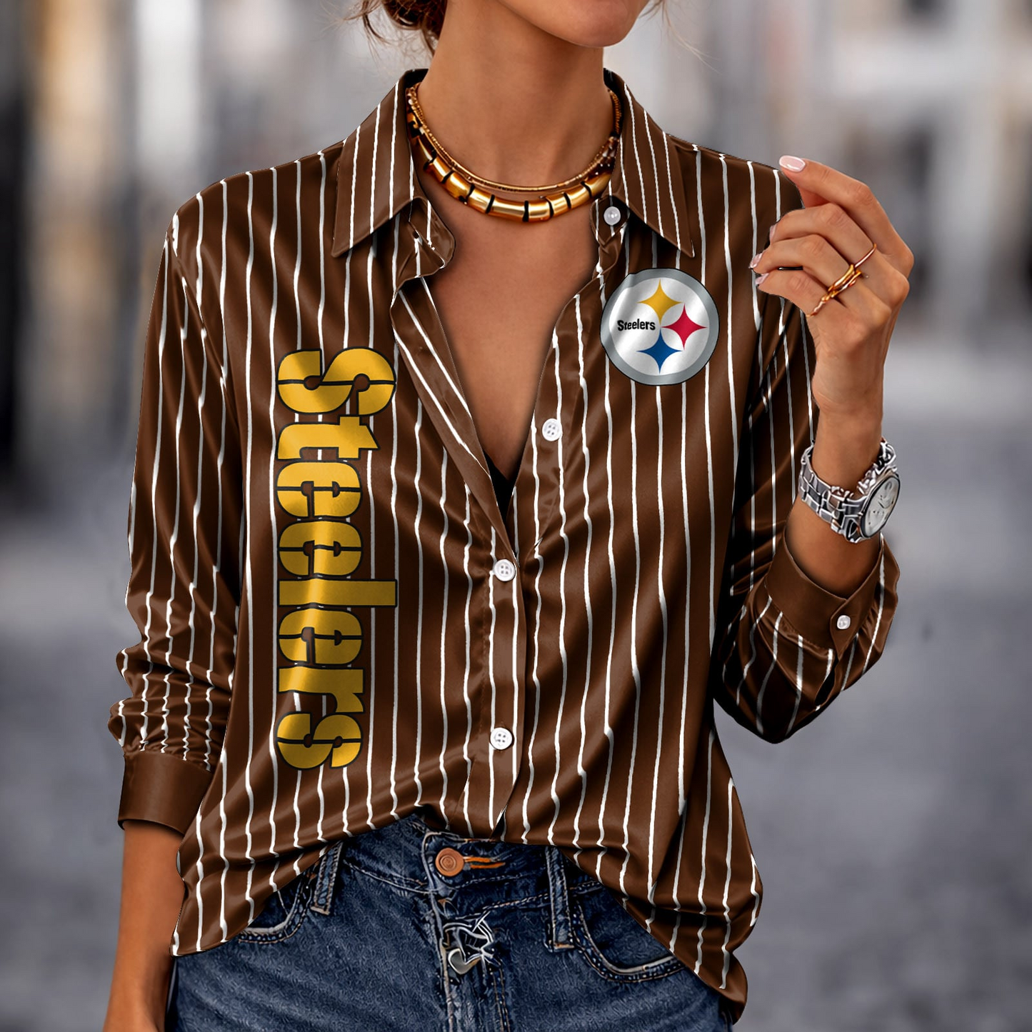 PIT x NFL Premium Stripe Shirt DATND TANTD 010426 Brown
