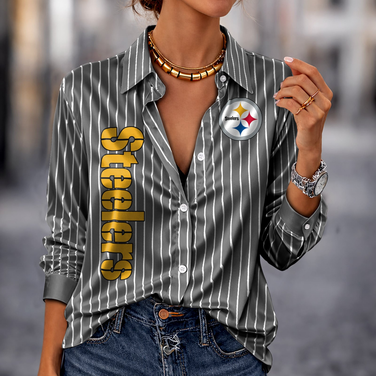 PIT x NFL Premium Stripe Shirt DATND TANTD 010426 Grey