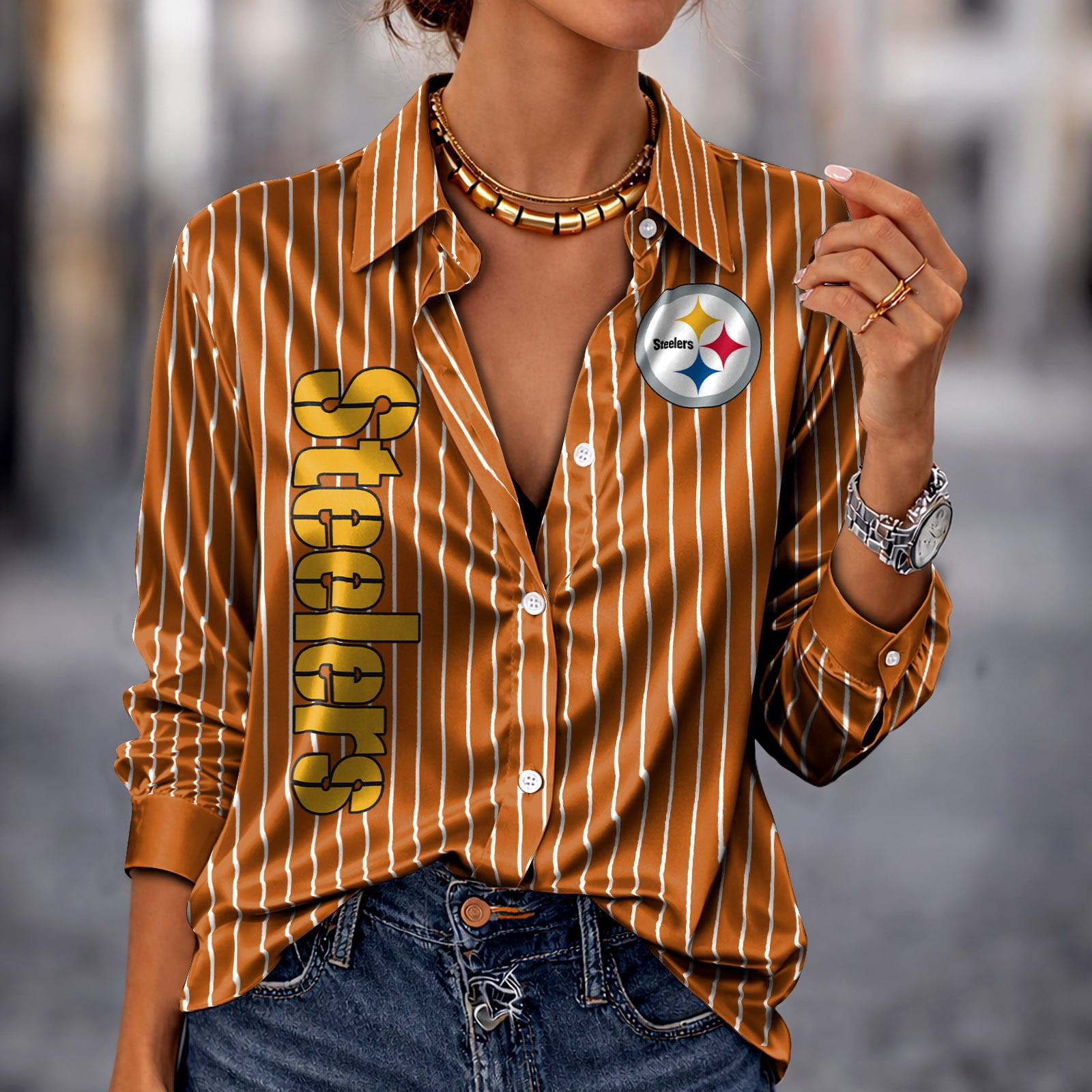 PIT x NFL Premium Stripe Shirt DATND TANTD 010426 Orange