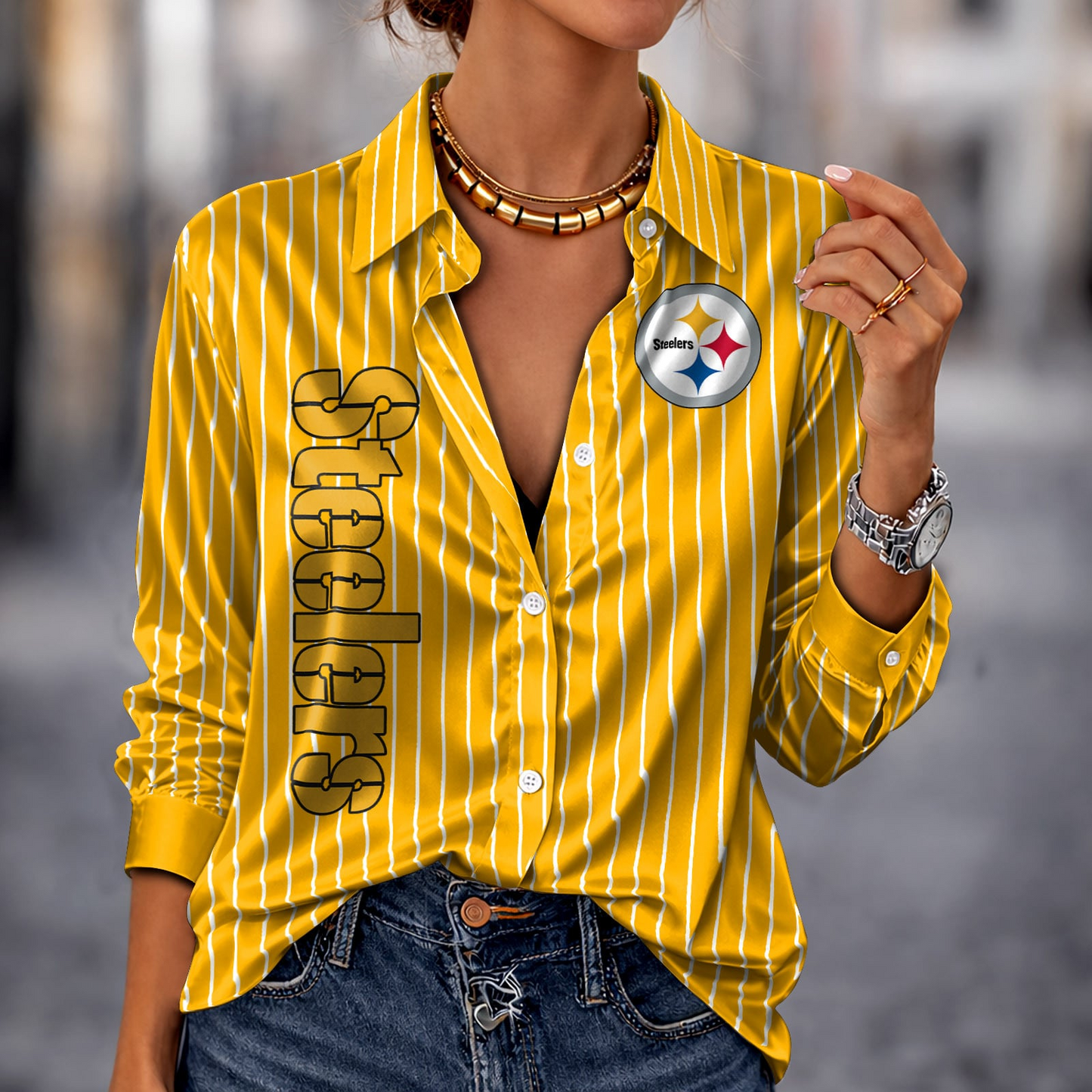PIT x NFL Premium Stripe Shirt DATND TANTD 010426 Yellow