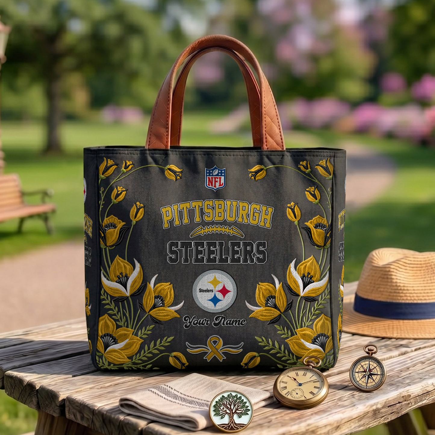 PIT x NFL Printed Canvas Tote Bag 1604 DatND DVT