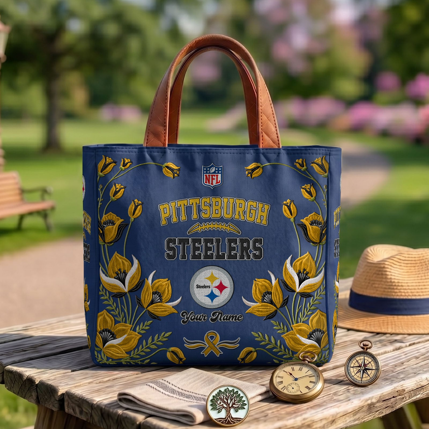 PIT x NFL Printed Canvas Tote Bag 1604 DatND DVT