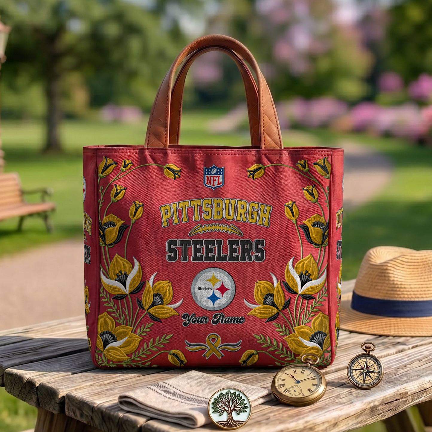 PIT x NFL Printed Canvas Tote Bag 1604 DatND DVT