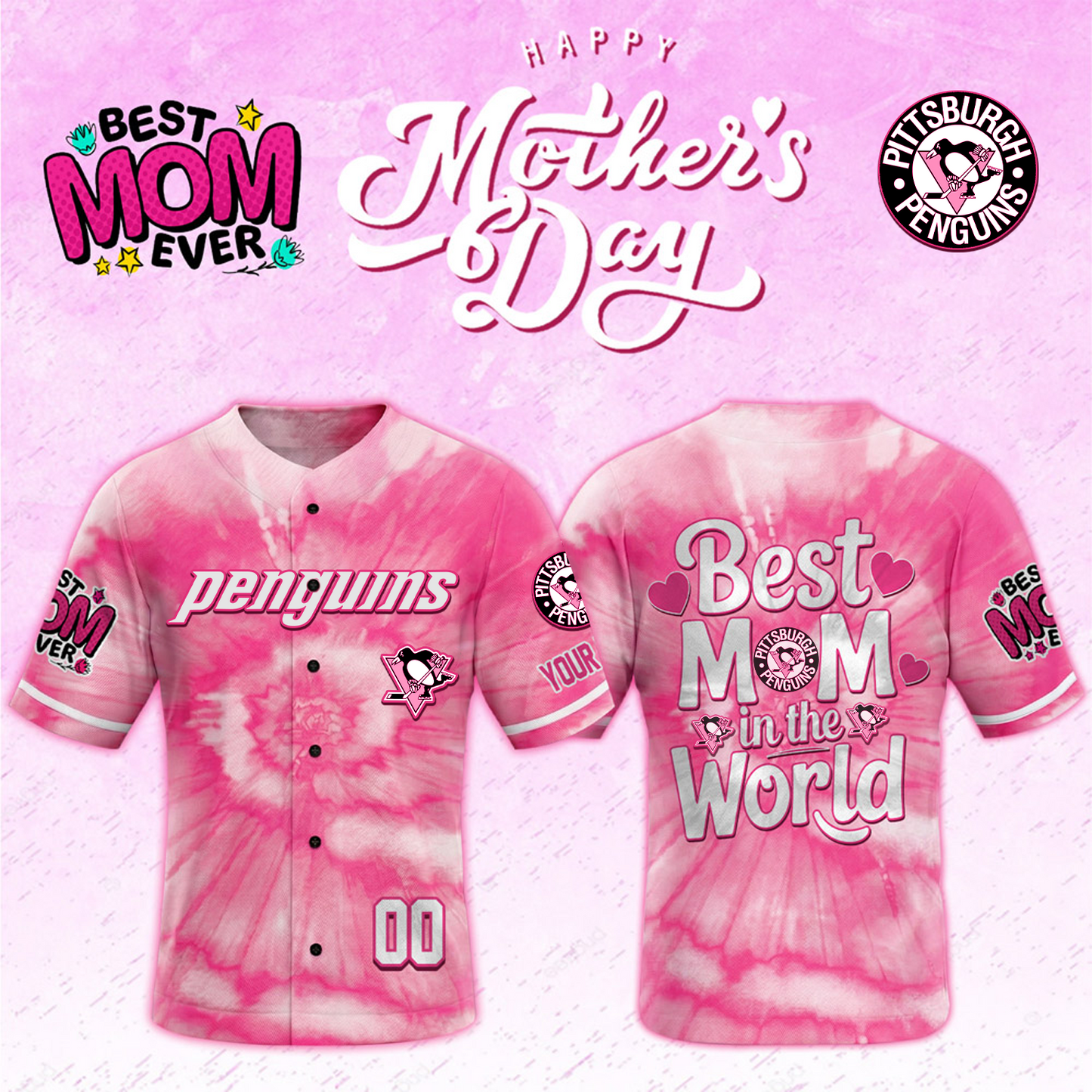 PIT x NHL Happy Mother's Day Pink Tie Dye Special DATND TANTD 240426