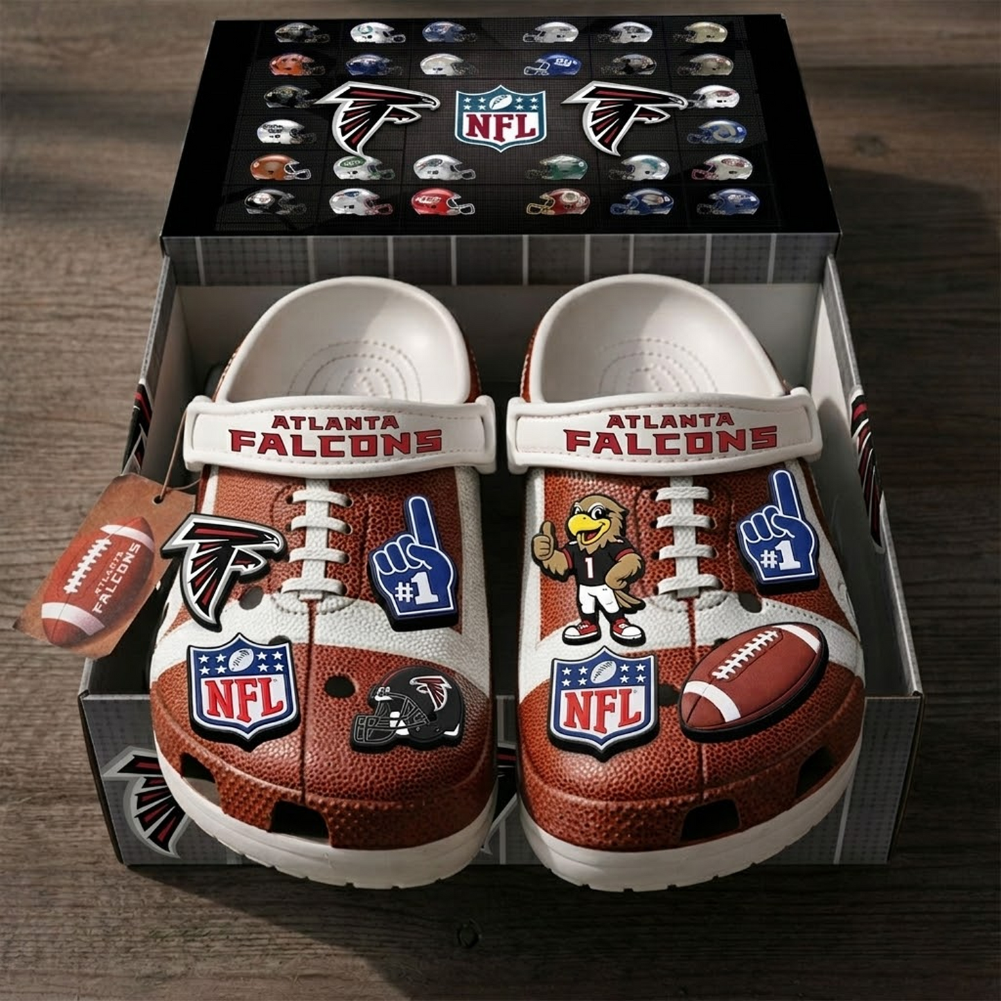 PREMIUM NFL x ATL CLOGS WITH CHARMS DATND TANTD 040426