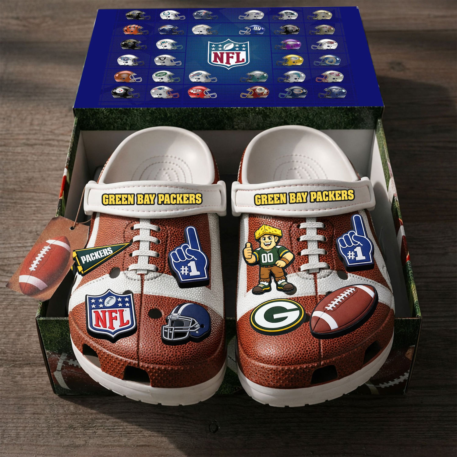 PREMIUM NFL x GB CLOGS WITH CHARMS DATND TANTD 040426
