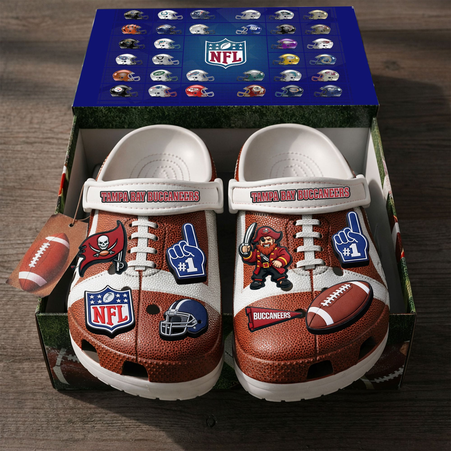 PREMIUM NFL x TB CLOGS WITH CHARMS DATND TANTD 040426