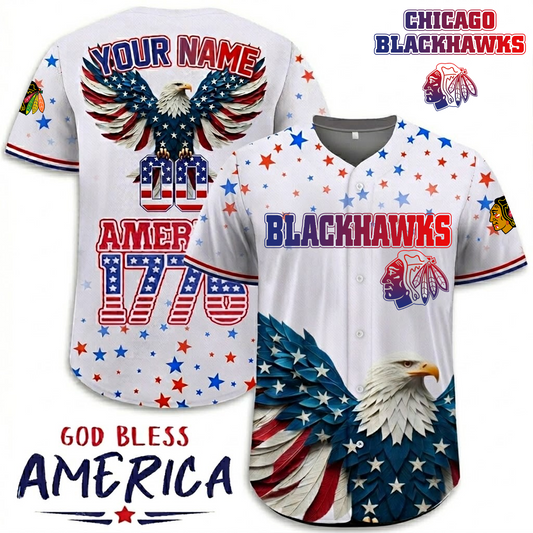 Premium CHI x NHL Independence Day Celebration 3D Baseball Jersey DATND TANTD 260326