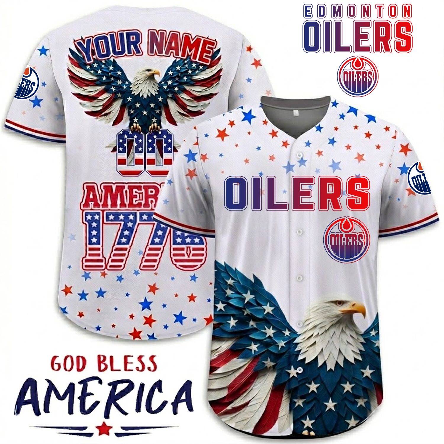 Premium EDM x NHL Independence Day Celebration 3D Baseball Jersey DATND TANTD 260326
