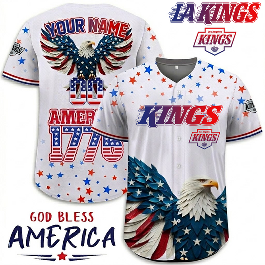 Premium LAK x NHL Independence Day Celebration 3D Baseball Jersey DATND TANTD 260326
