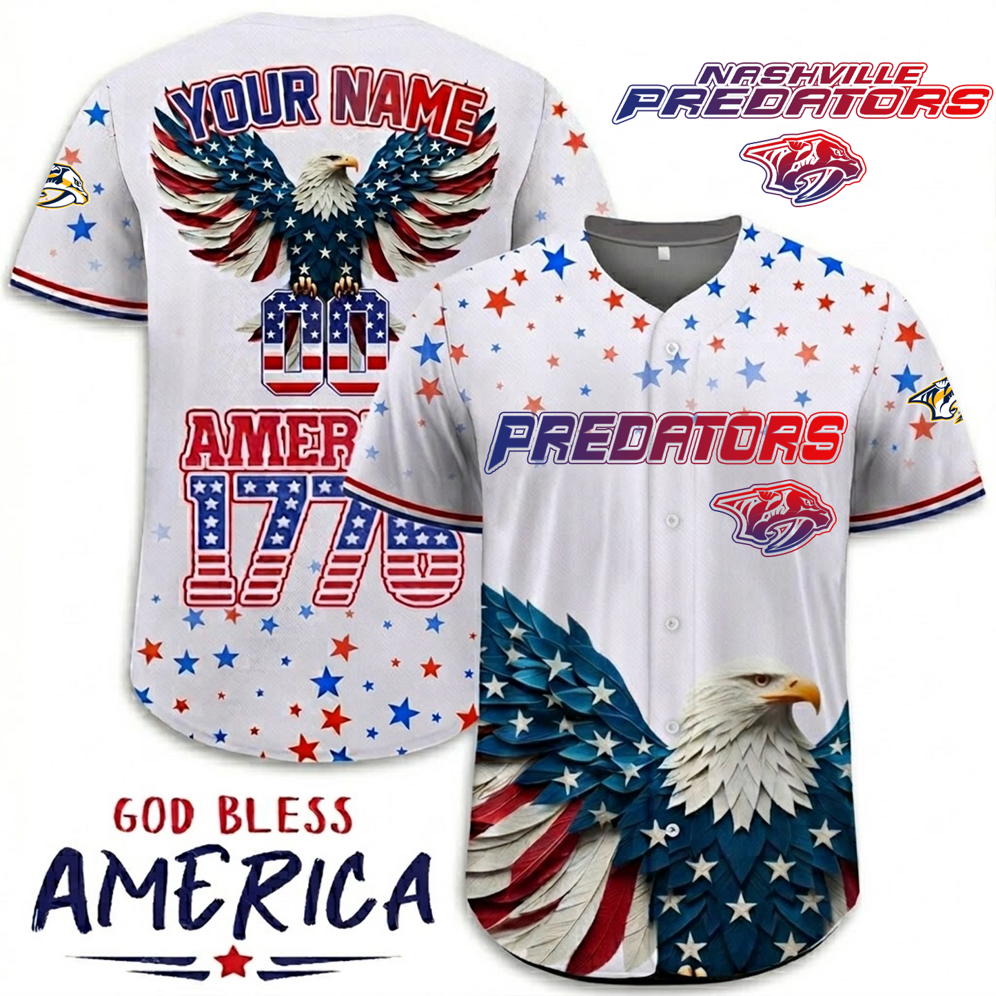Premium NAS x NHL Independence Day Celebration 3D Baseball Jersey DATND TANTD 260326