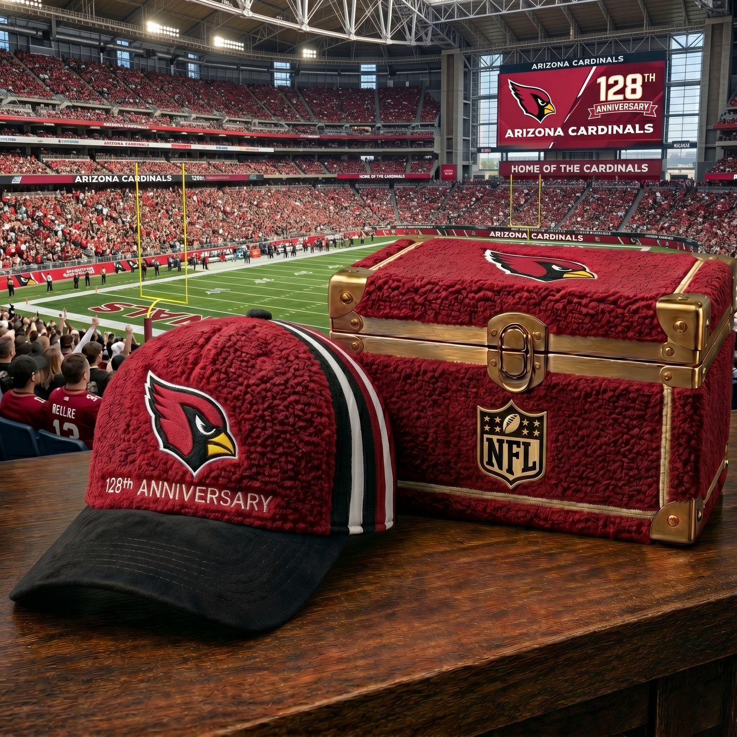 Premium NFL ARI Anniversary Sherpa Fleece Cap V26 NMD 150426 TTV