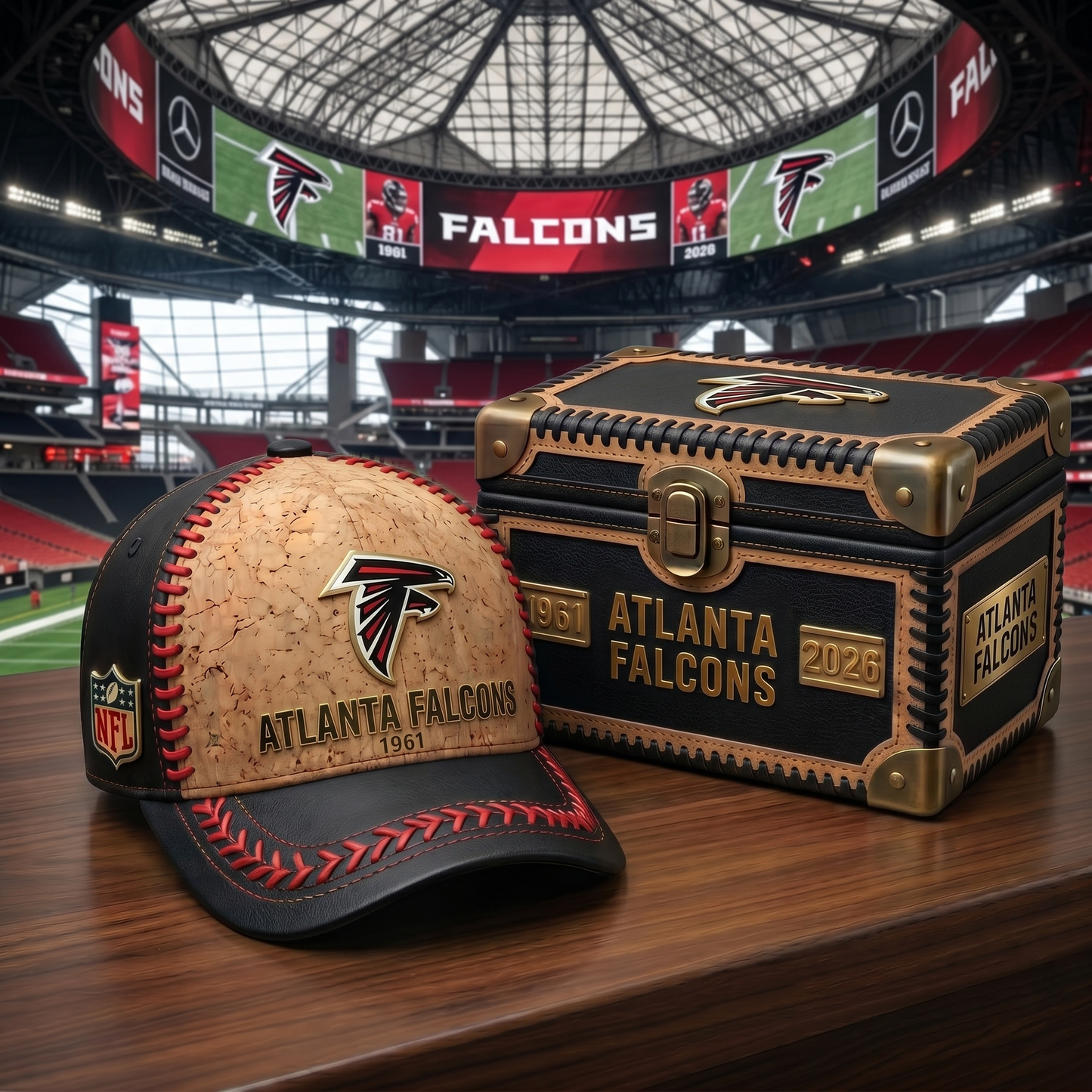 Premium NFL ATL Cork Leather Cap V32 NMD 250426 TTV
