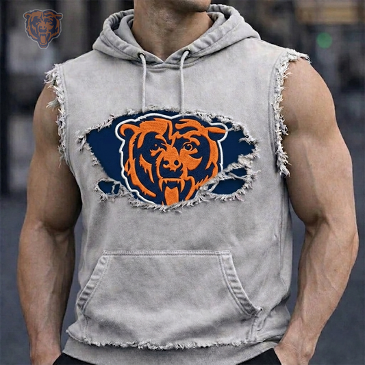 Premium NFL CHI Distressed Hooded Tank V1 NMD 210426 TTV