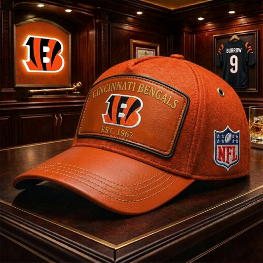Premium NFL CIN Heritage Leather Cap V29 NMD 200426TTV