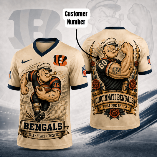 Premium NFL CIN Popeye Vintage Tattoo T-shirt V1 NMD 050526 TTV