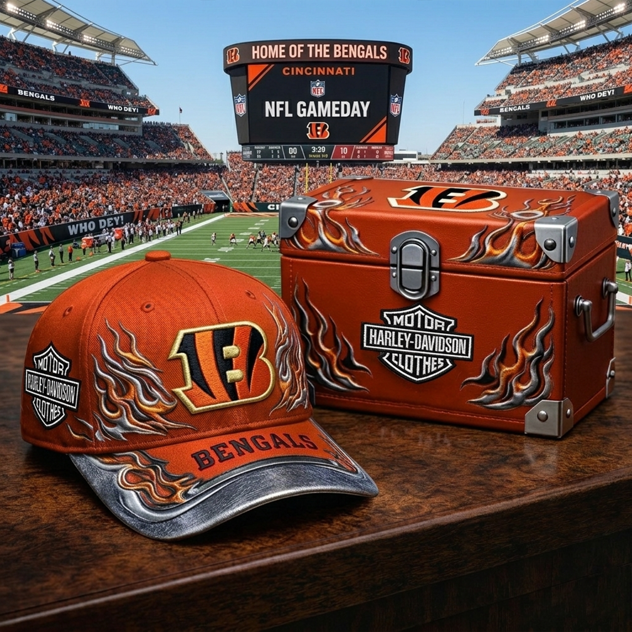 Premium NFL CIN x Harley Davidson Cap V24 NMD 080426 TTV