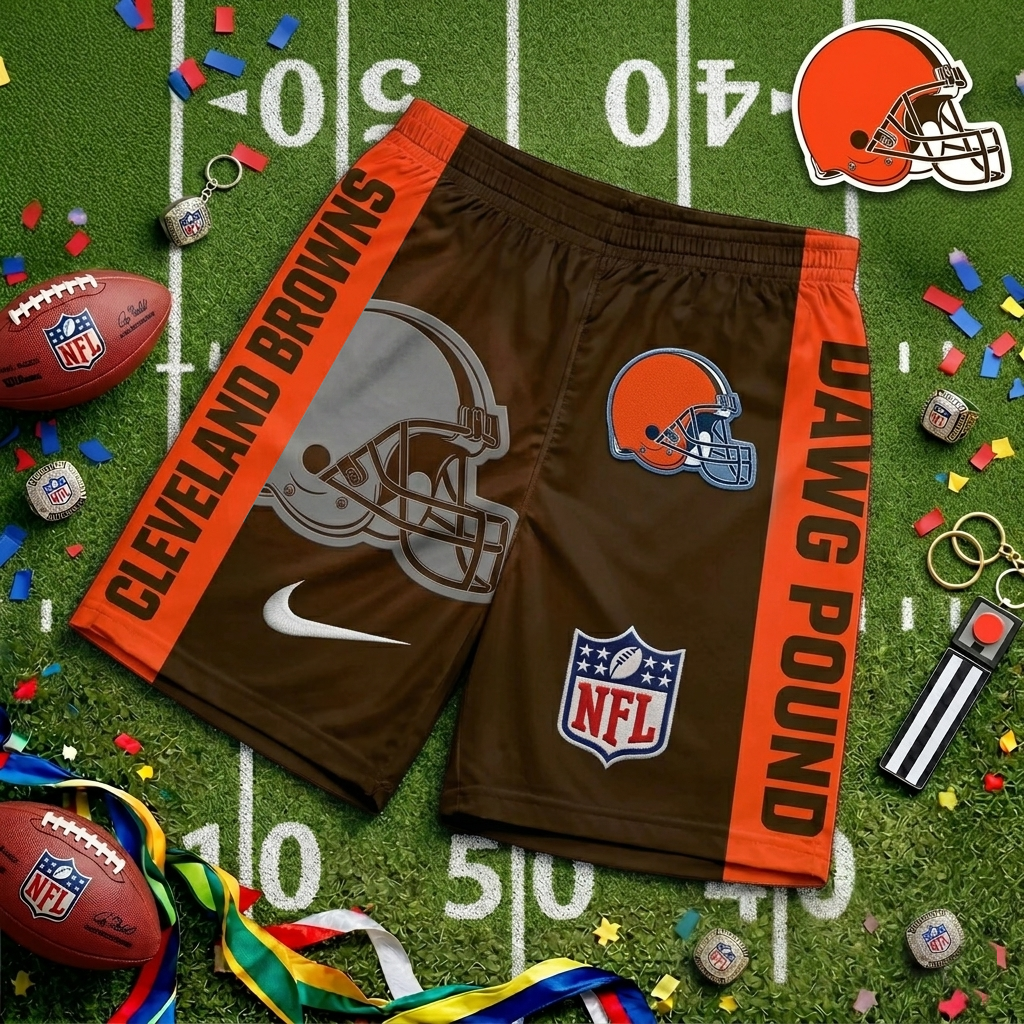 Premium NFL CLE Game Day Personalized Short Pants V1 NMD 220426 TTV
