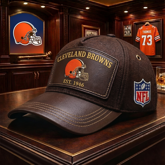 Premium NFL CLE Heritage Leather Cap V29 NMD 200426TTV