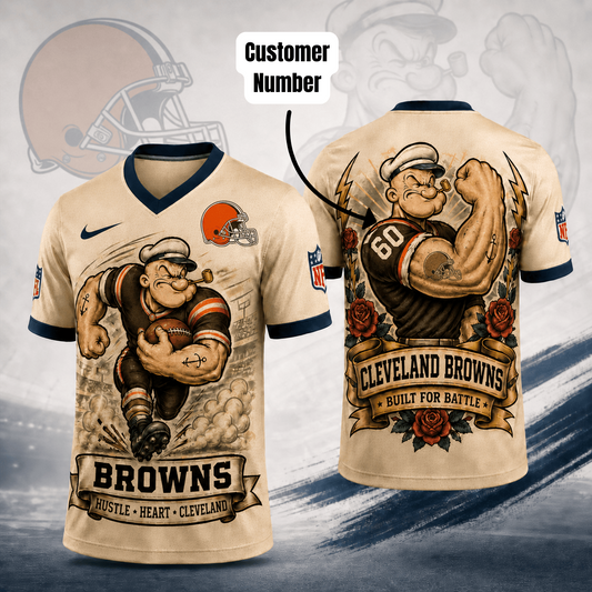 Premium NFL CLE Popeye Vintage Tattoo T-shirt V1 NMD 050526 TTV