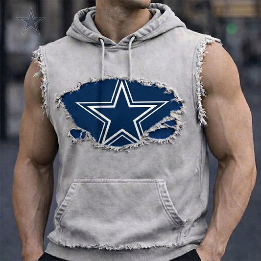 Premium NFL DAL Distressed Hooded Tank V1 NMD 210426 TTV
