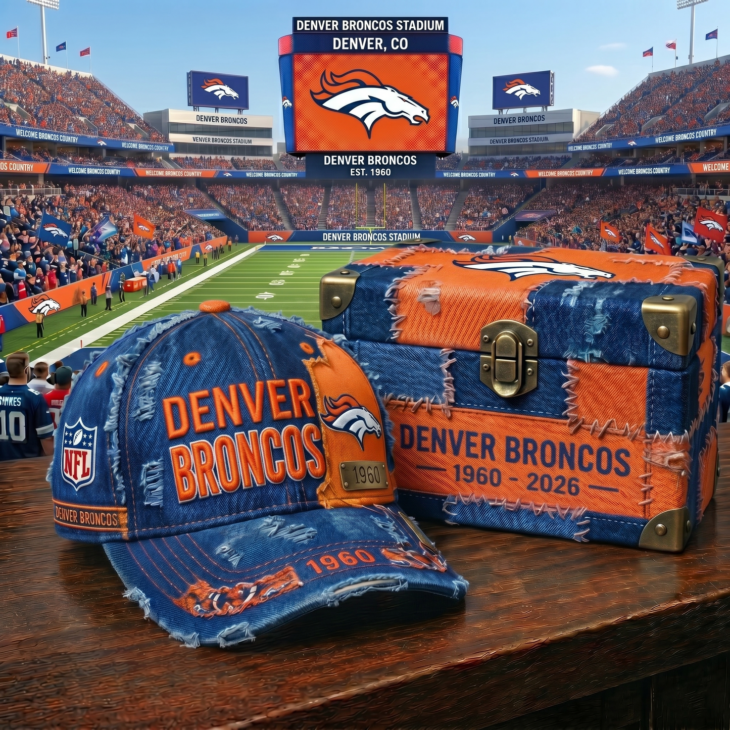 Premium NFL DEN Patchwork Denim Cap V34 NMD 060526 TTV