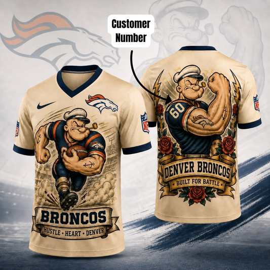 Premium NFL DEN Popeye Vintage Tattoo T-shirt V1 NMD 050526 TTV
