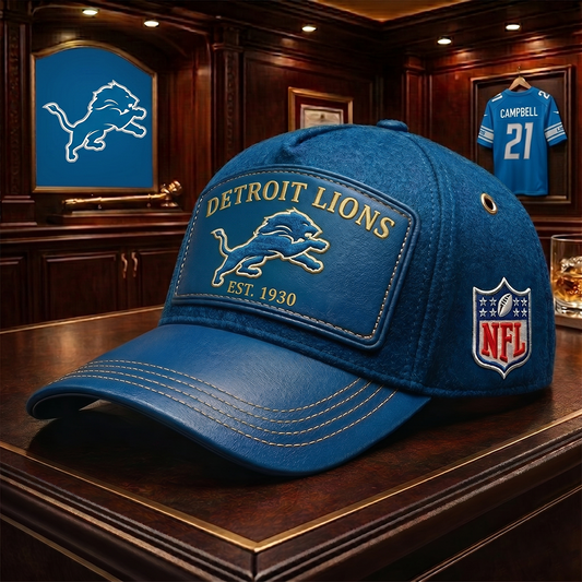 Premium NFL DET Heritage Leather Cap V29 NMD 200426TTV