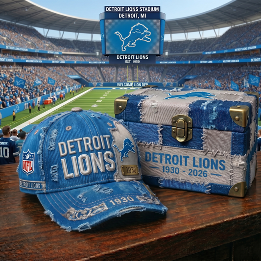 Premium NFL DET Patchwork Denim Cap V34 NMD 060526 TTV