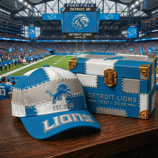 Premium NFL DET Patchwork Snapback Cap V33 NMD 270426 TTV