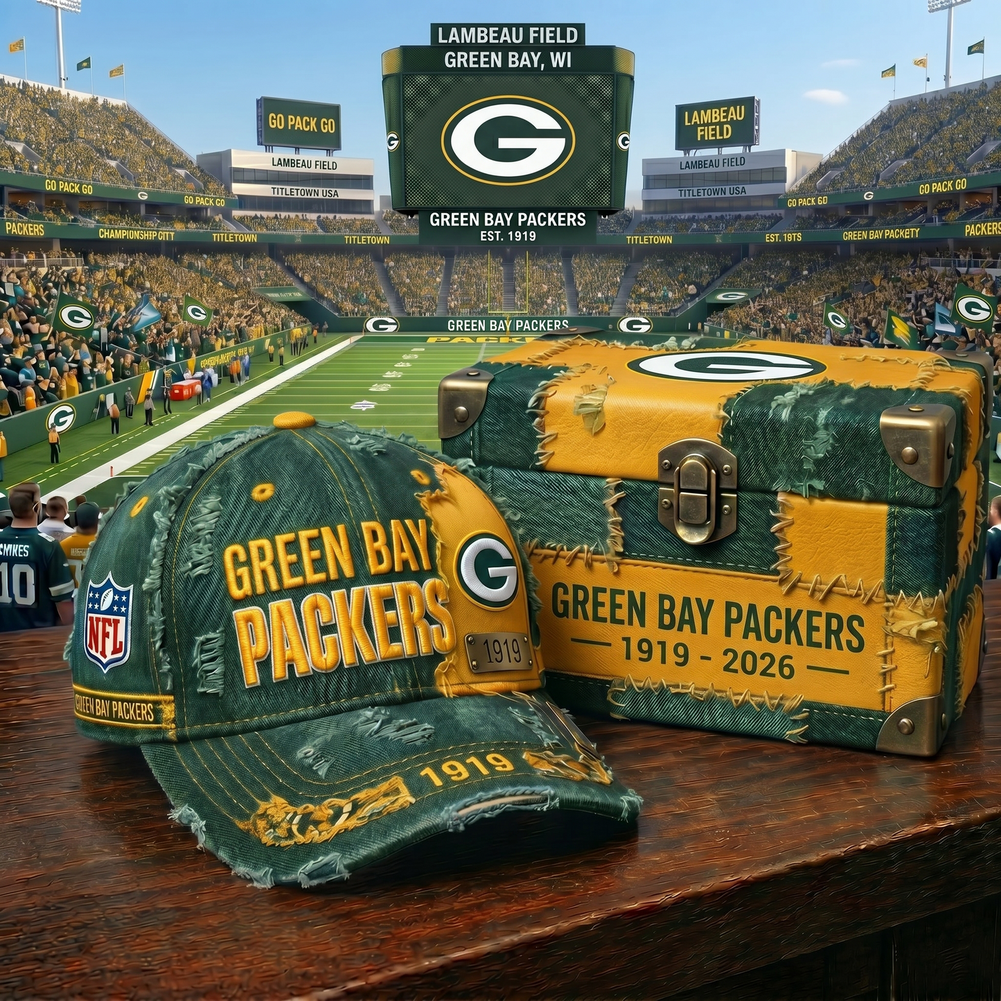 Premium NFL GB Patchwork Denim Cap V34 NMD 060526 TTV