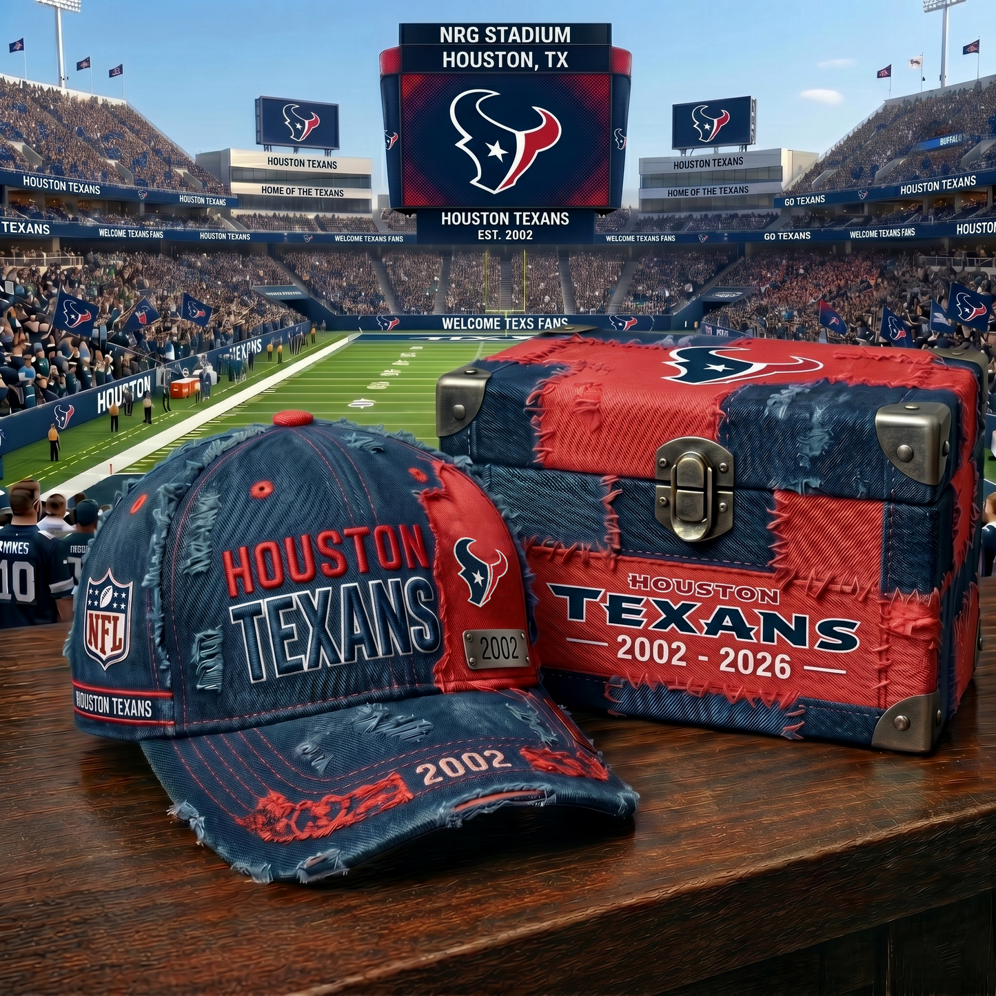 Premium NFL HOU Patchwork Denim Cap V34 NMD 060526 TTV