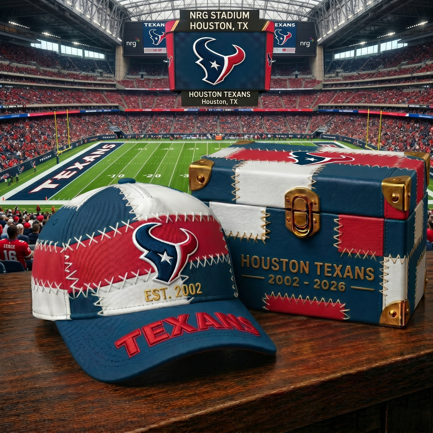 Premium NFL HOU Patchwork Snapback Cap V33 NMD 270426 TTV