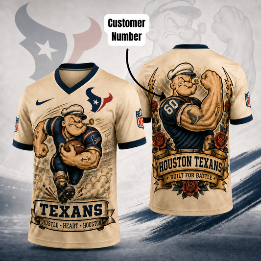 Premium NFL HOU Popeye Vintage Tattoo T-shirt V1 NMD 050526 TTV